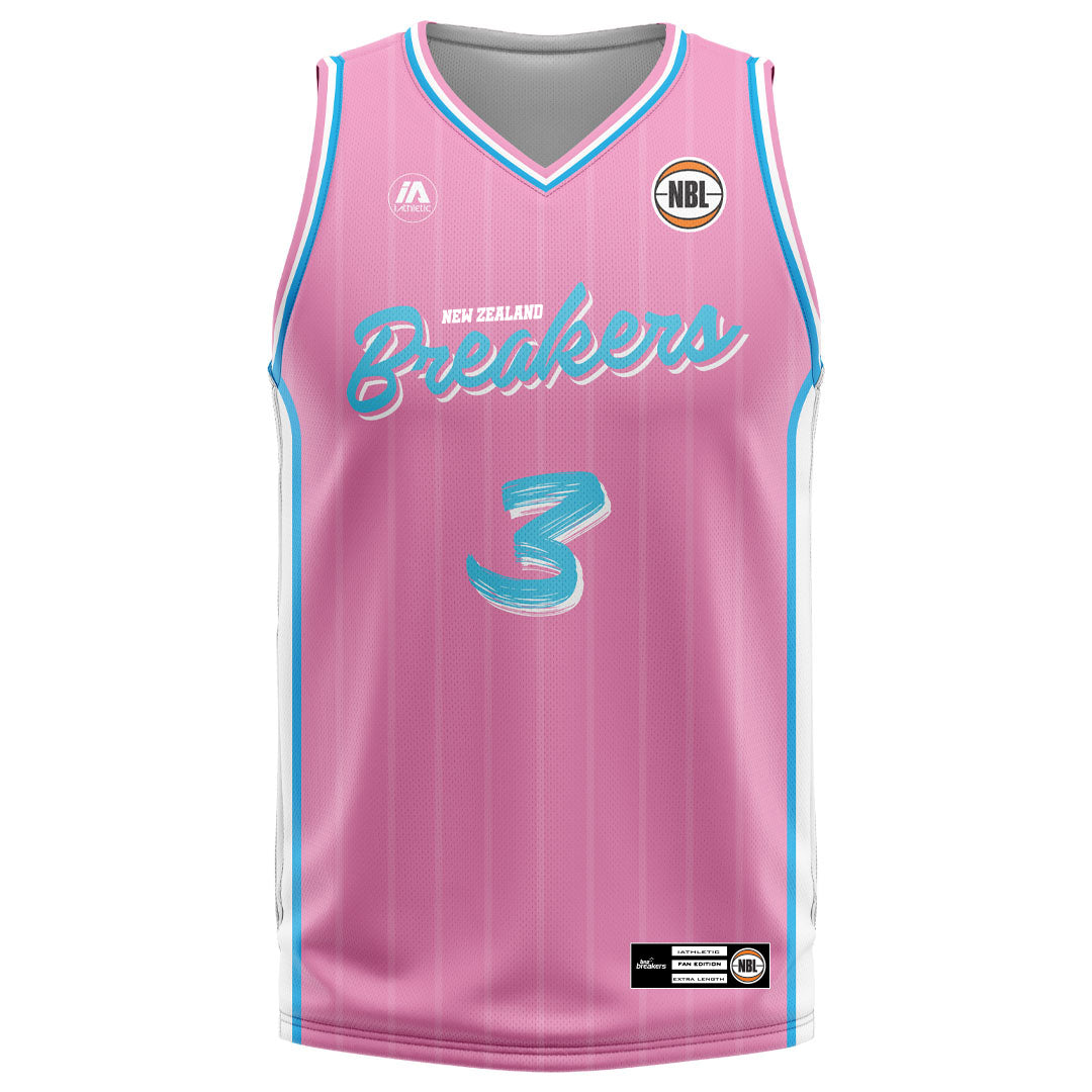 NZ Breakers NBL25 Fan Jersey - Pink - Mennenga